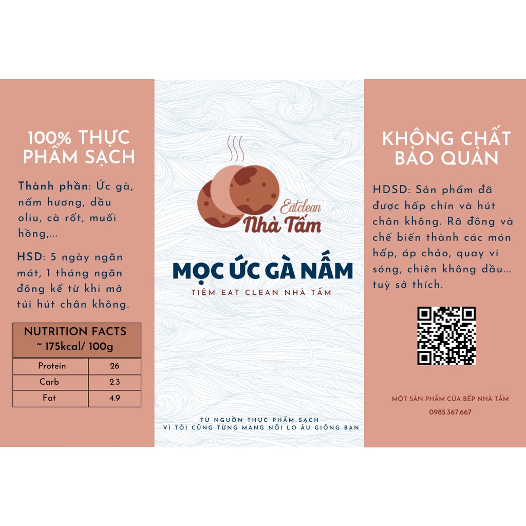Mọc Ức Gà Nấm Eatclean Eat Clean mọc gà ăn kiêng mọc gà eat clean Bịch 500gr