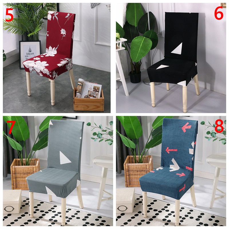 Chair Cover Stretch Elastic Dining Seat Cover Anti-Dirty Printed Household Chair Covers Universal Stretch Chair Cover