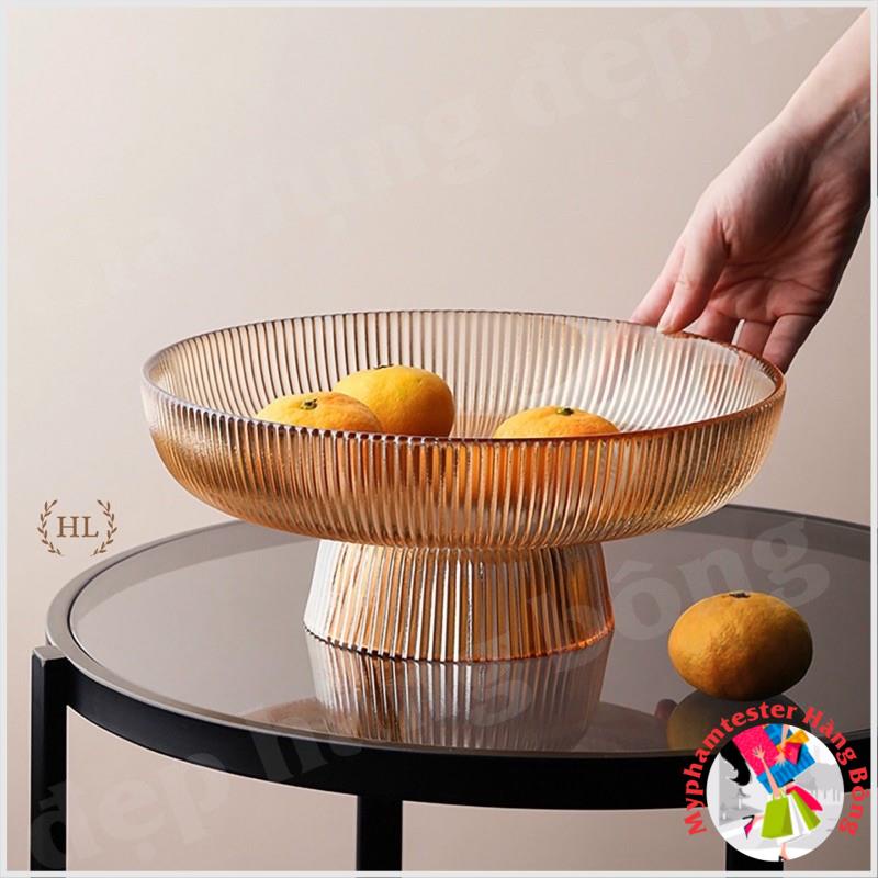 (HÀNG ĐEP) Đĩa bồng thuỷ tinh vân tăm cao cấp trang trí nhà cửa