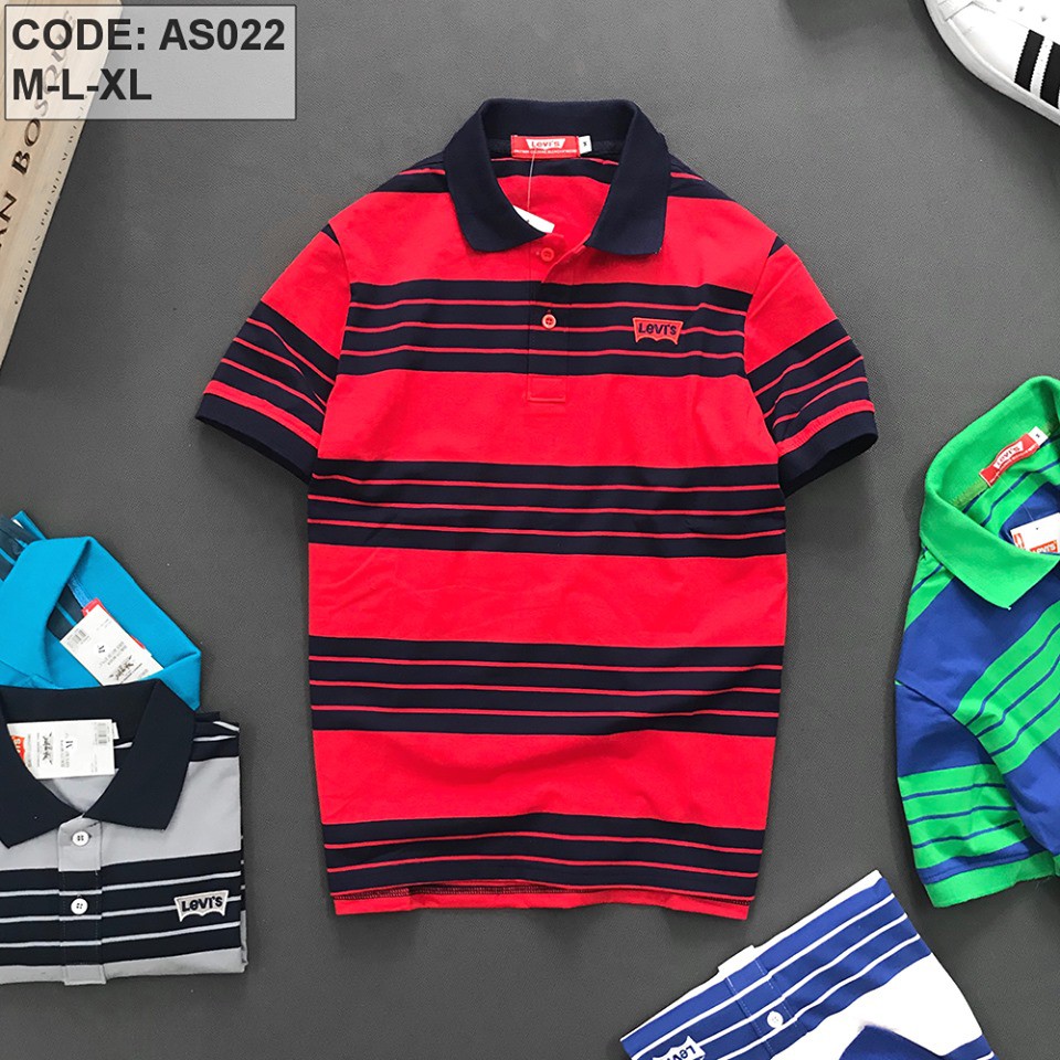 Áo thun nam cổ bẻ sọc ngang cực kỳ thời trang, thun cotton cao cấp, tay ngắn, nhiều màu sắc đẹp, thấm hút mồ hôi tốt