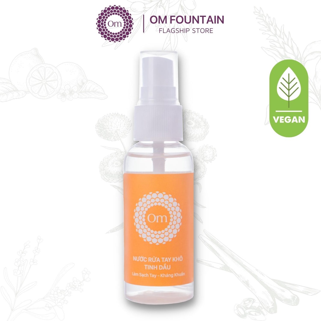 Nước rửa tay khô tinh dầu kháng khuẩn Bình Minh Sunrise 50ml - Om Fountain
