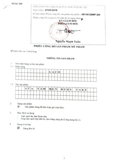 Sữa tắm men sake