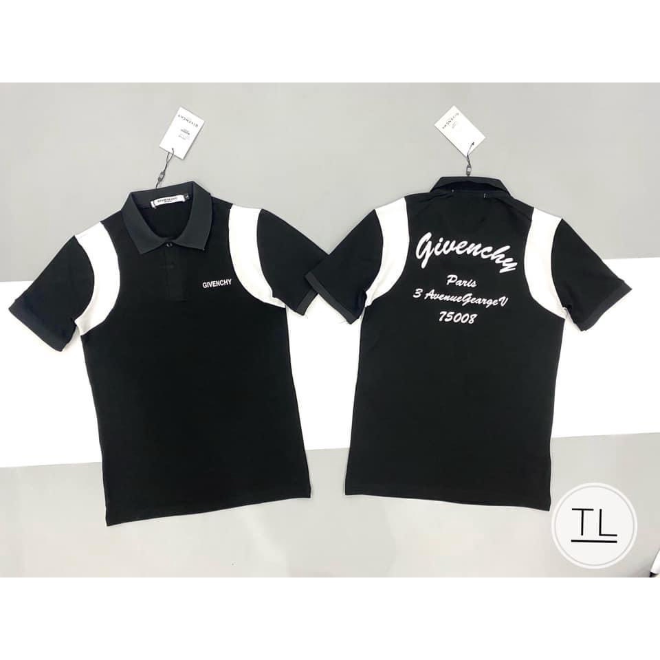 Áo thun nam có cổ tay ngắn, áo polo nam in GYVENCHYY giá rẻ vải cotton co dãn cao cấp