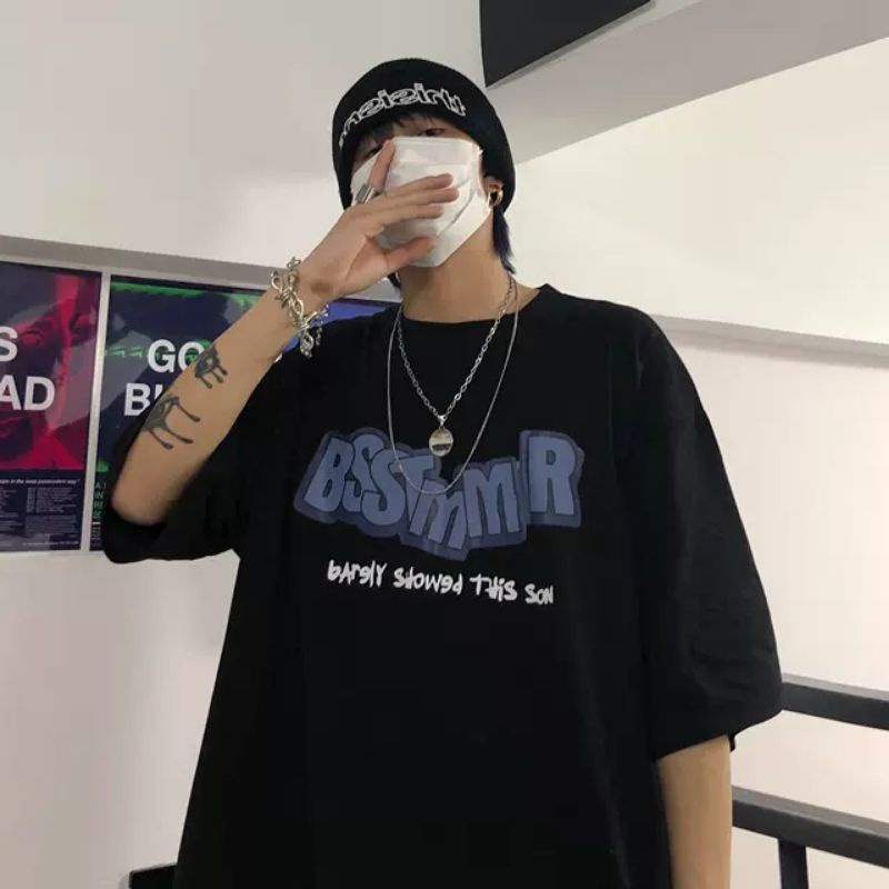 Áo thun tay lỡ nam nữ, áo phông unisex from rộng chất cottong mát mịn thấm hút mồ hôi in hình chữ MR