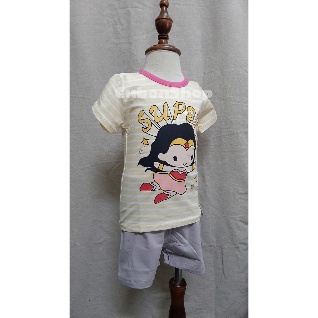 (Xả hàng)Bộ Cotton hình mùa hè siêu mát bé gái