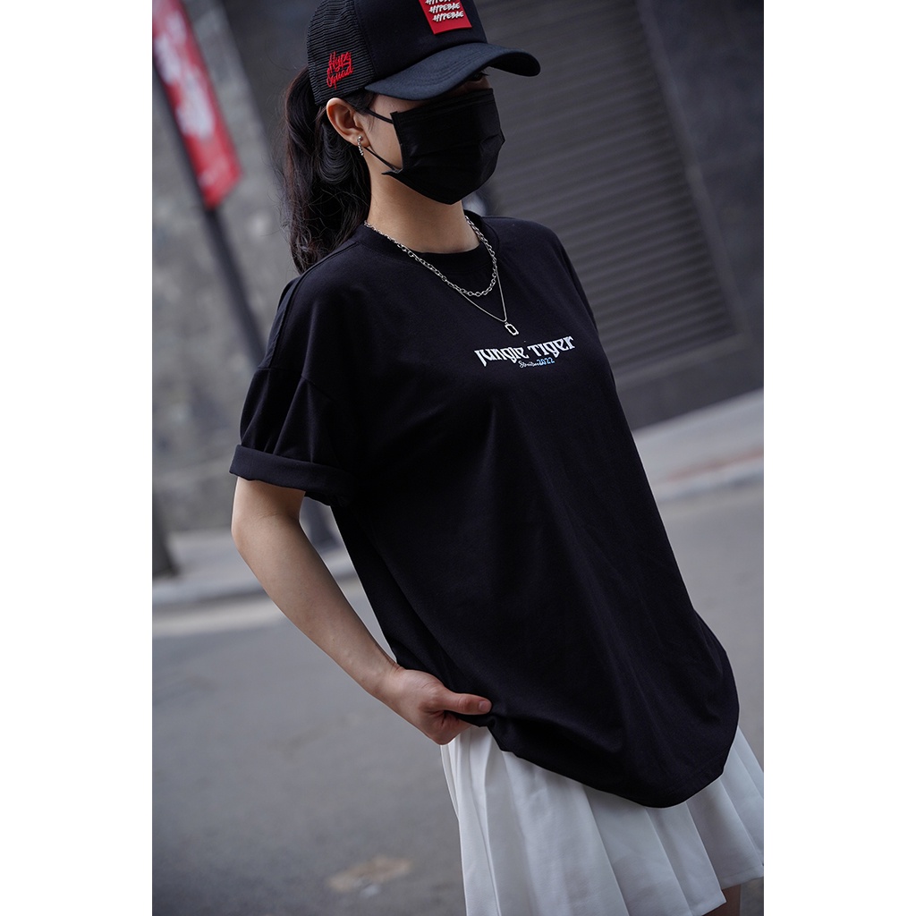 Áo Thun Nam Nữ Unisex JUNGLE TIGER áo phông Basic Tee Tay Lỡ Logo Ver3.0 oversize form rộng
