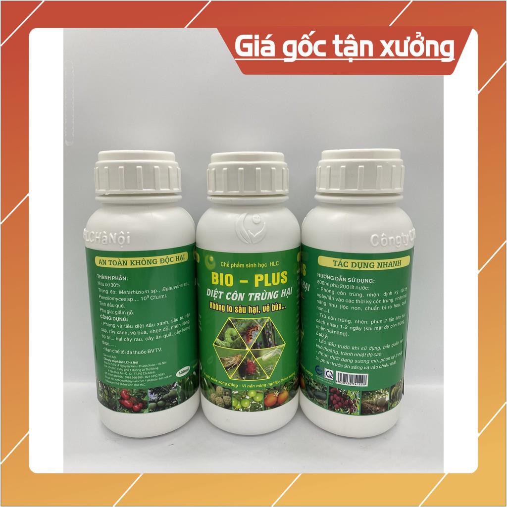 CHẾ PHẨM TRỪ SÂU SINH HỌC BIO PLUS HLC CHUYÊN DIỆT CÁC LOẠI SÂU VẼ BÙA, NHỆN ĐỎ, TRĨ, RẦY, RỆP,... CHO CÂY TRỒNG - 500ML