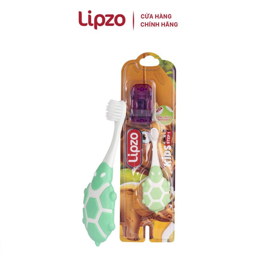 Bàn Chải Đánh Răng LIPZO Kids Step1 Cao Cấp Công Nghệ Chỉ Tơ Nha Khoa Siêu Mềm Dành Cho Trẻ Em Trên 2 Tuổi
