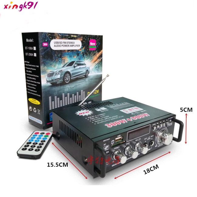 Amply HIFI kết nối bluetooth FM 2H có màn hình LCD công suất 600W đa năng