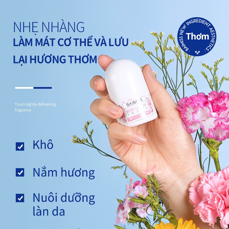 Lăn Khử Mùi Cơ Thể BLUEMAN BAIMISS Chống Mồ Hôi 30ml