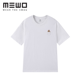 ÁO THUN TRẮNG UNISEX MEWO COTTON 100% LOGO BASIC