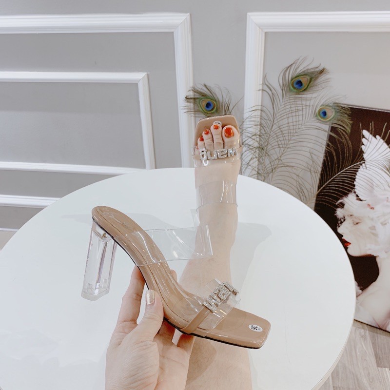 HÀNG CÓ SẴN Guốc mika 2 cầu gót 9cm