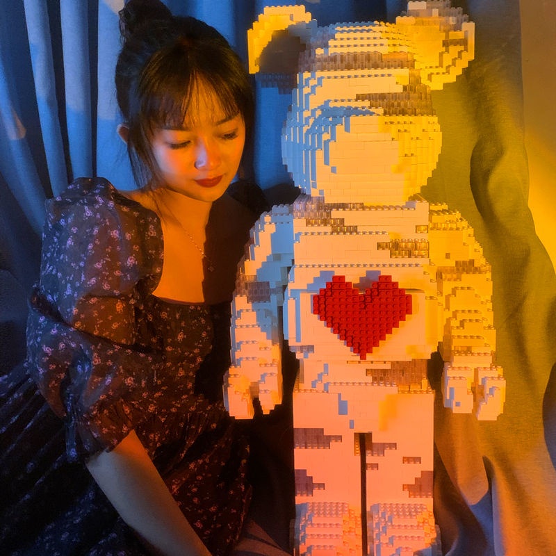 Đồ chơi lắp ghép hình gấu cỡ lớn trang trí sinh nhật/tại nhà