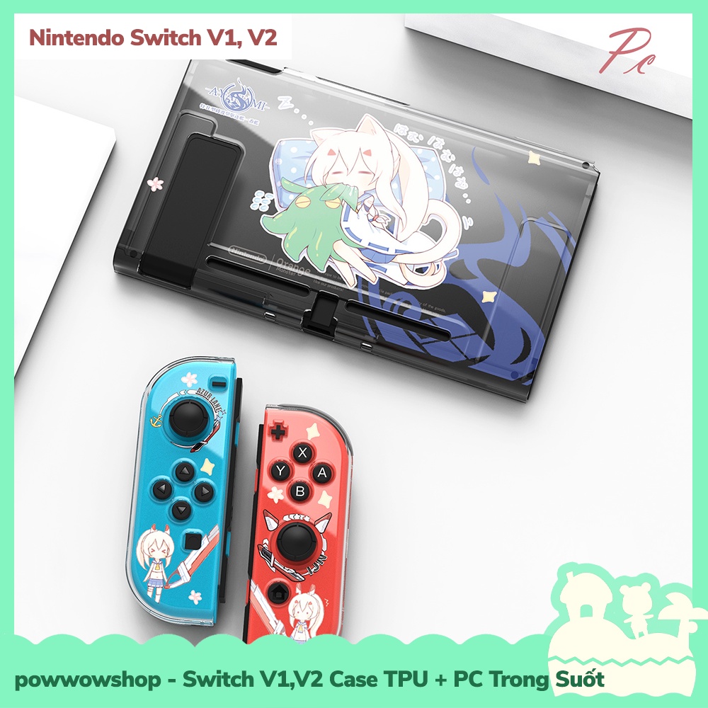 [Sẵn VN - Hỏa Tốc] Switch V1, V2 Case Ốp Máy Game TPU Dẻo + PC Nintendo Switch V1, V2 Trong Suốt Crystal Anime Game