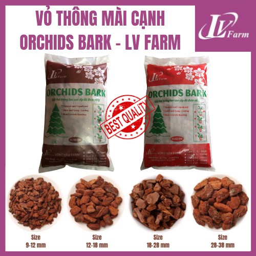 Vỏ Thông Mài Cạnh ORCHIDS BARK 1KG - LONG VÂN FARM - Giá Thể Trồng Lan Chất Lượng Cao