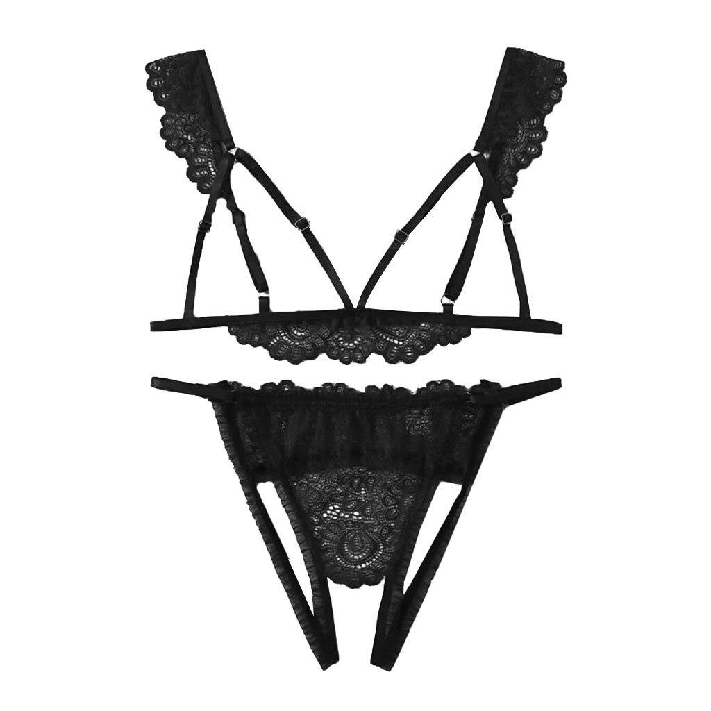 Bộ Đồ Lót Cổ Chữ V Khoét Lỗ + Quần Lọt Khe Thời Trang Size S-2Xl Cho Nữ | BigBuy360 - bigbuy360.vn