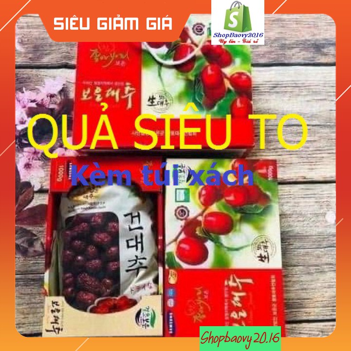 [SIÊU TO] Táo đỏ Hàn Quốc sấy khô QUẢ SIÊU TO hộp 1kg (HSD 1/2025 Kèm túi xách)