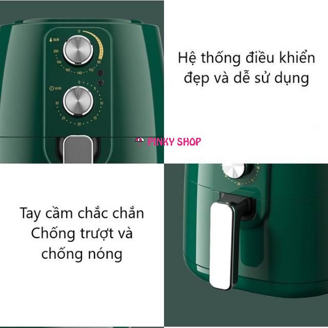 Nồi chiên không dầu Calmel 6L 7L dung tích lớn nhiều tiện ích nồi chiên đa năng tạo món ăn ngon hấp dẫn Pinky Shop