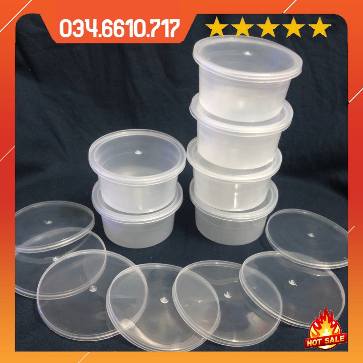 Hủ nhựa làm bánh flan caramen, rau câu, sữa chua, đựng slime (hộp flan có nắp)