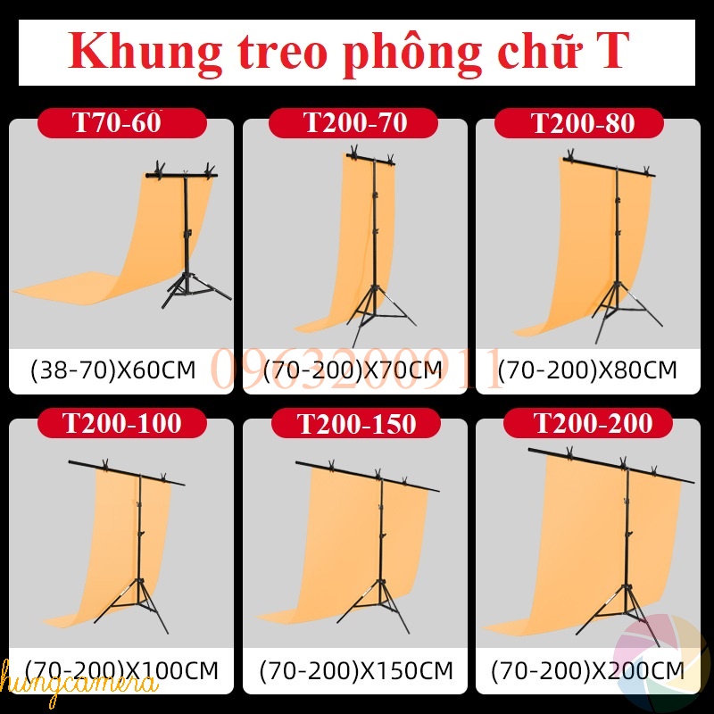 Bộ giá treo chụp ảnh kèm phông chụp chuyên nghiệp Studio