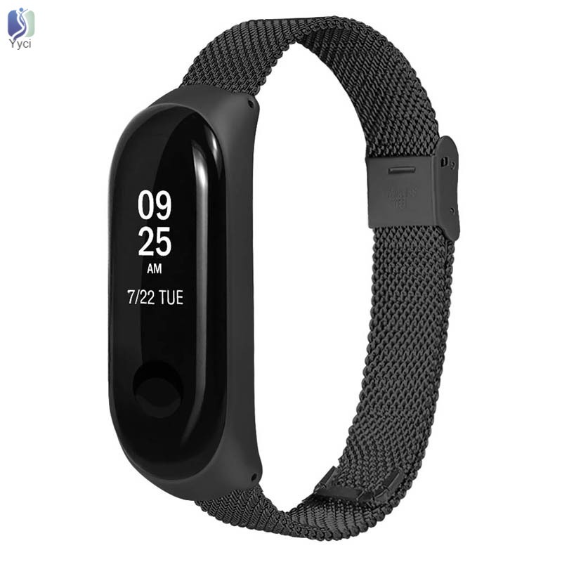 Yy Metal Wrist Strap Wrist Bands Bracelet Strap Belt for Xiaomi Mi Band 3 @VN