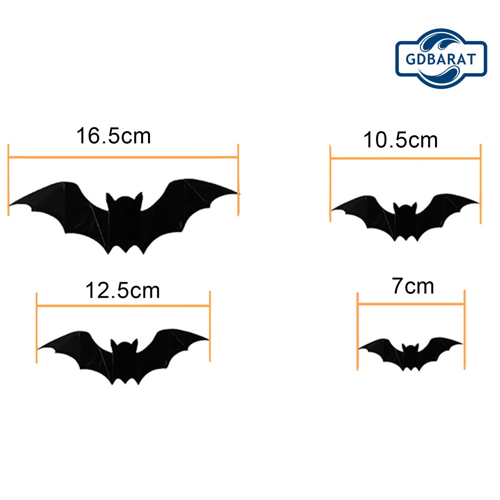 1 Set Miếng Dán Tường Hình Con Dơi Đáng Sợ Chống Thấm Nước Dễ Dàng Dán Cho Nhà Ở