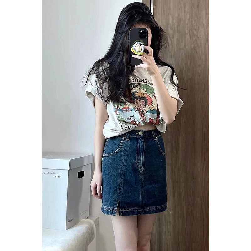 Áo Thun Tay Ngắn Chất Liệu 100% cotton Thời Trang Mùa Hè Phong Cách retro Cho Nữ