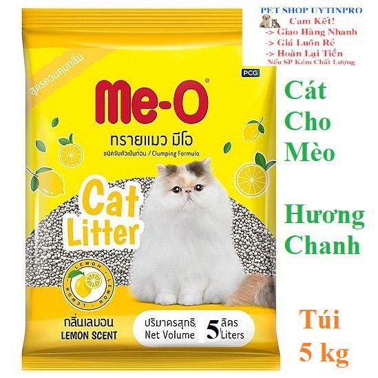 CÁT VỆ SINH CHO MÈO Me-o Hương Chanh Túi 5L Xuất xứ Thái Lan - Pet shop Uytinpro