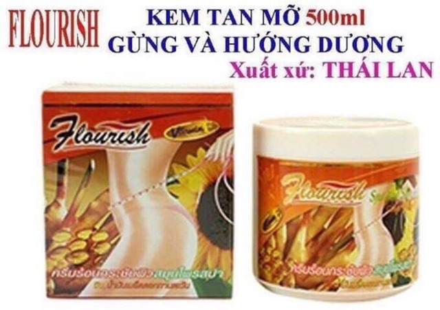 Kem tan mỡ bụng gừng FLOURISH 500ml Thái lan