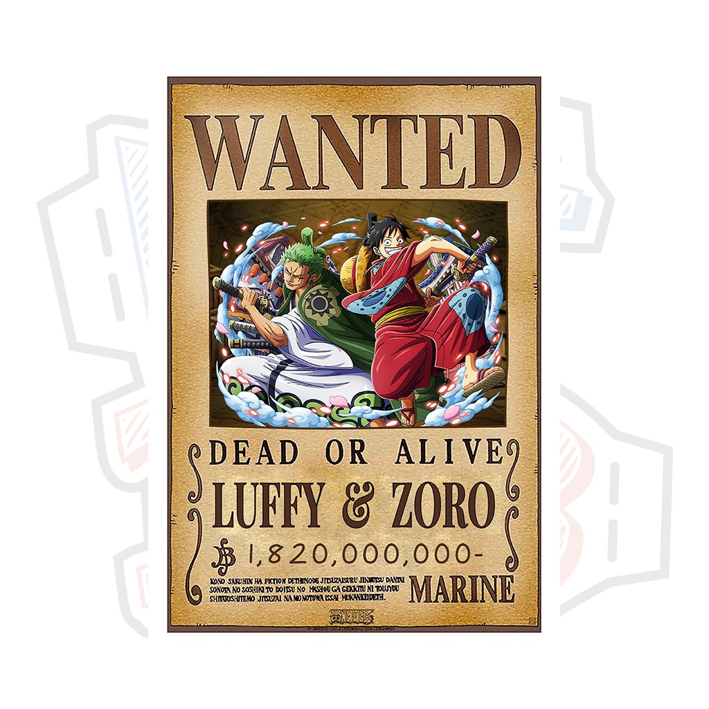 Poster truy nã Luffy &amp; Zoro - One Piece