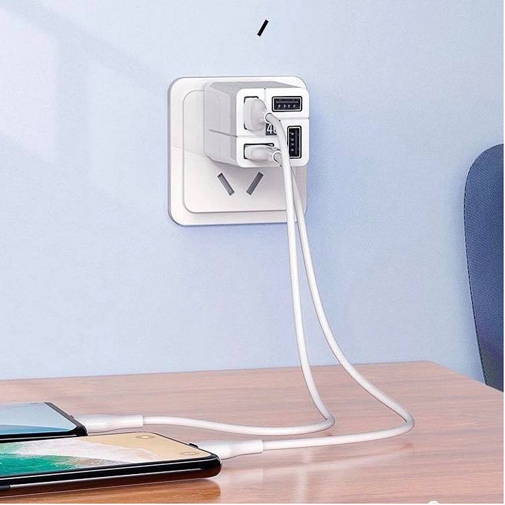 Củ sạc nhanh 4 cổng USB 3.4A Remax U43 chính hãng tiện dụng