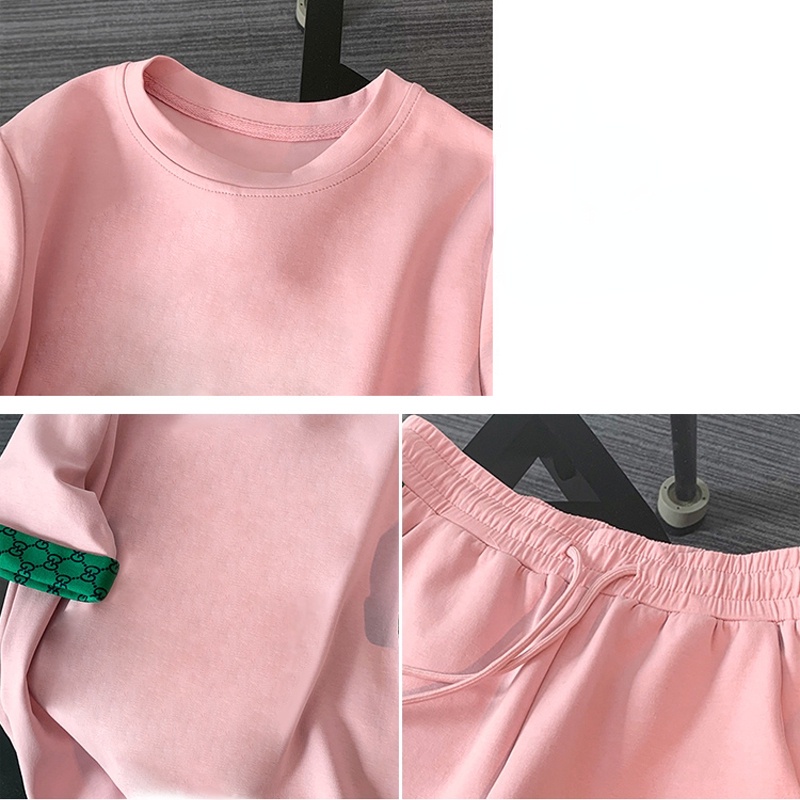 Set Áo Thun Ngắn Tay + Quần Dài Ống Rộng Thời Trang Nữ