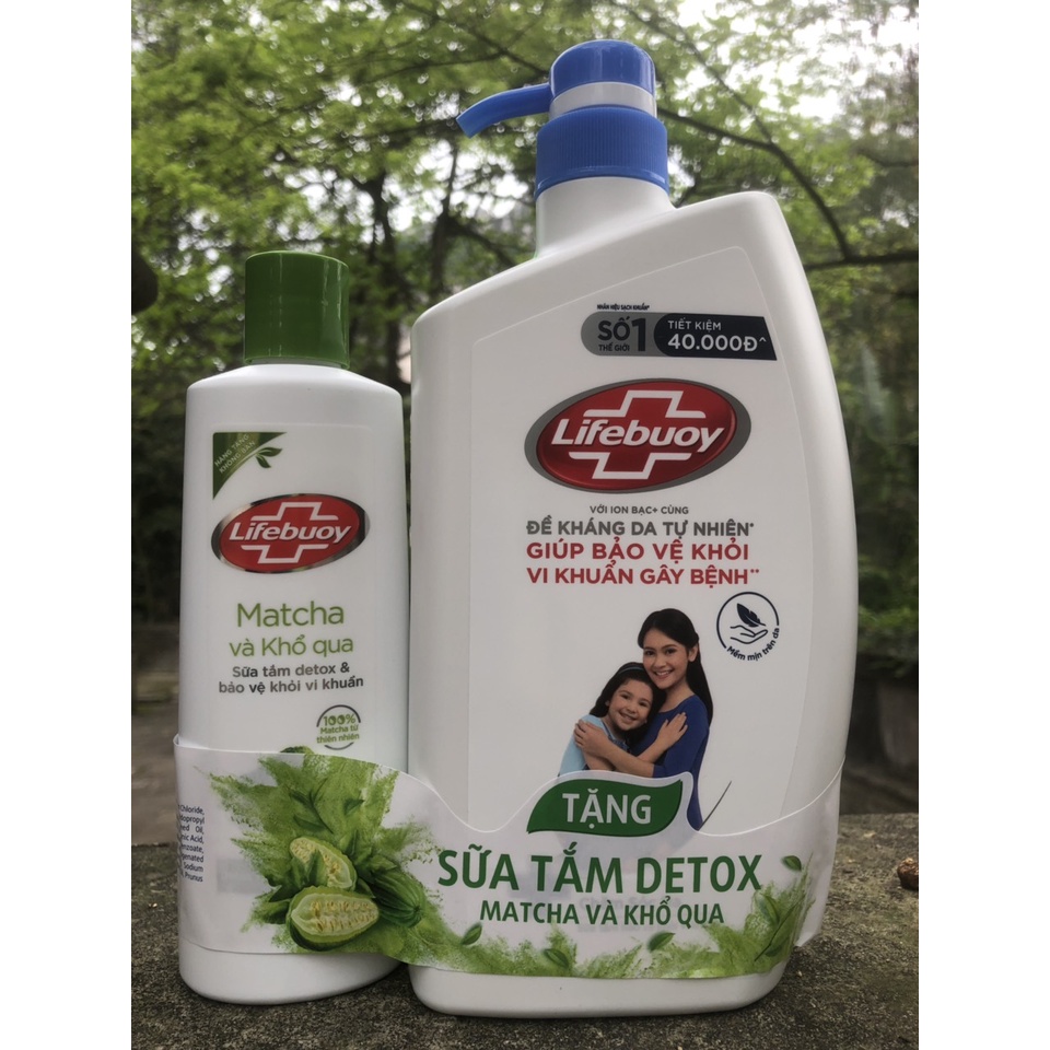 Quà tặng LIFEBUOY SỮA TẮM CHĂM SÓC DA 850g sữa tắm detox 200g