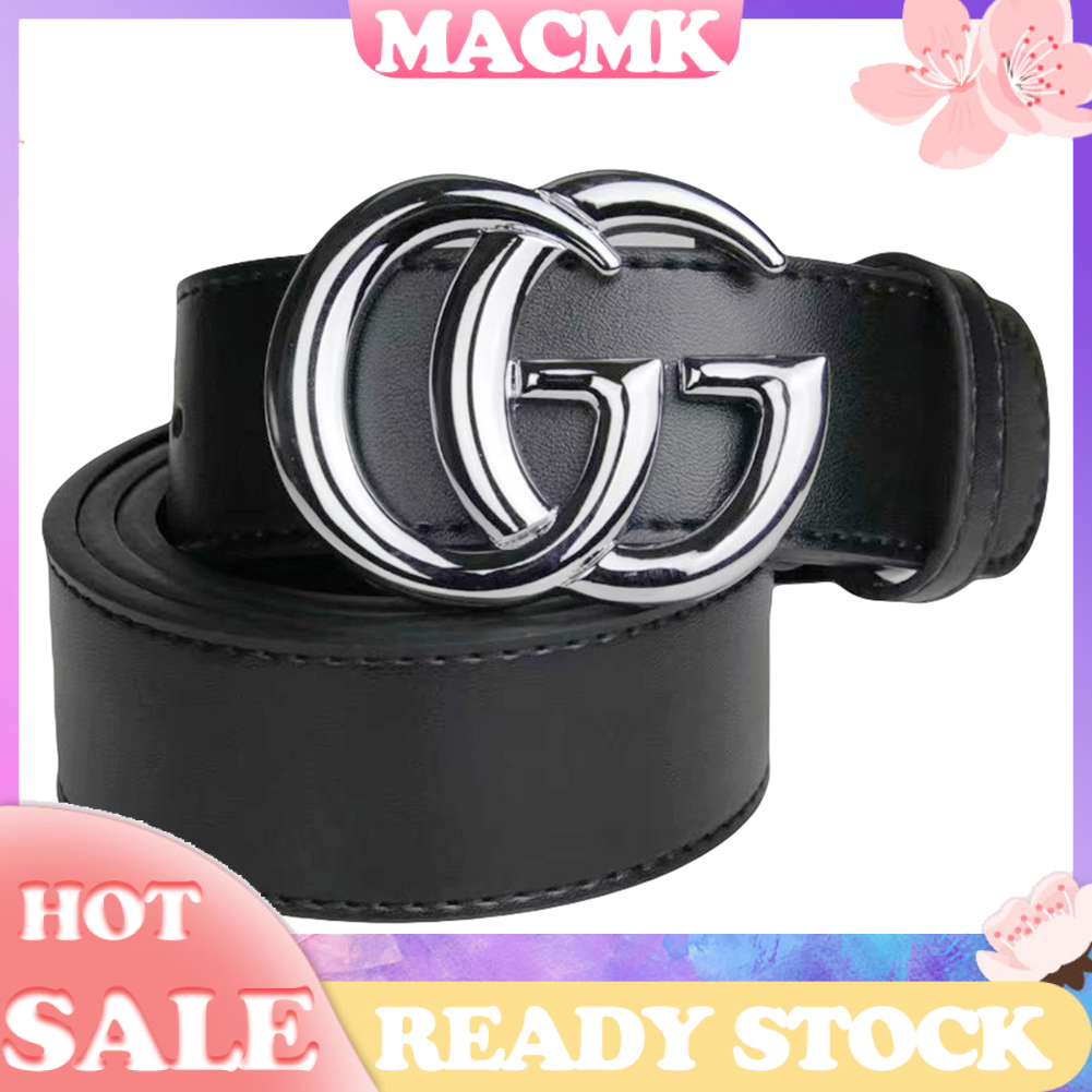 Dây Nịt Giả Da Macmk Gucci Phối Khóa Chữ G Đôi Thời Trang Cho Nam