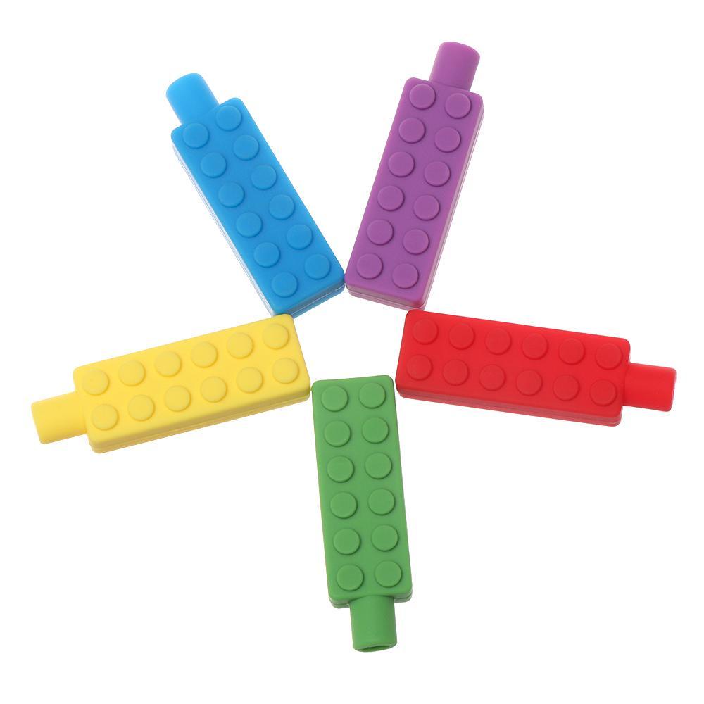 NIUYOU Đồ Chơi Gặm Nướu Hình Khối Bút Chì Bằng Silicone Dành Cho Trẻ Em