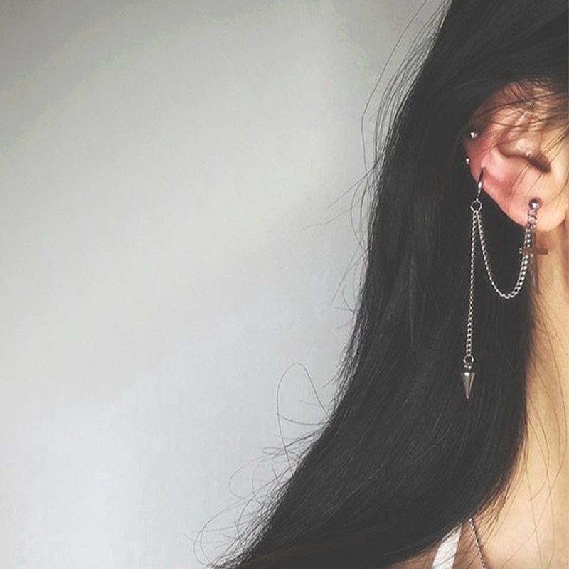 Bông tai trang trí hình chữ thập cá tính độc đáo hợp mốt thời trang