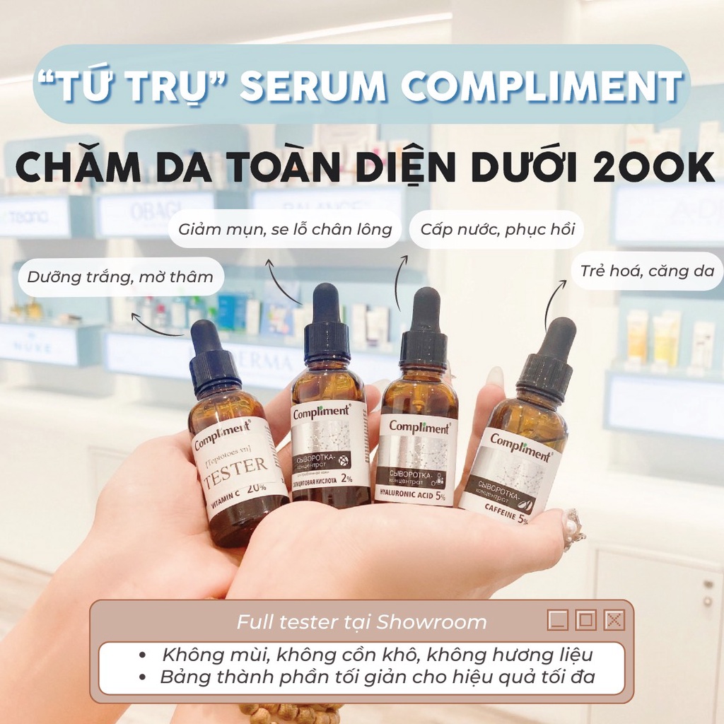 Serum Compliment 20% Vitamin C dưỡng trắng, mờ thâm, căng bóng da - 27ml | BigBuy360 - bigbuy360.vn