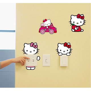 Decal dán công tắc ĐÈN - hình Hello Kitty