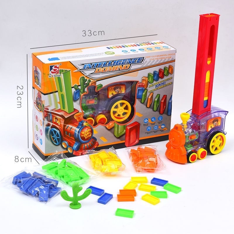 Đồ Chơi Đoàn Tàu Hoả Xếp Domino Tự Động Cho Bé Thoả Sức Sáng Tạo