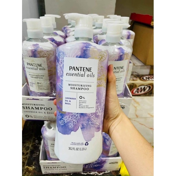 (Hàng Mỹ) Dầu Gội Pantene Essential Oils Chai 1.13 Lít Giúp Tóc Khoẻ, Suôn Mượt