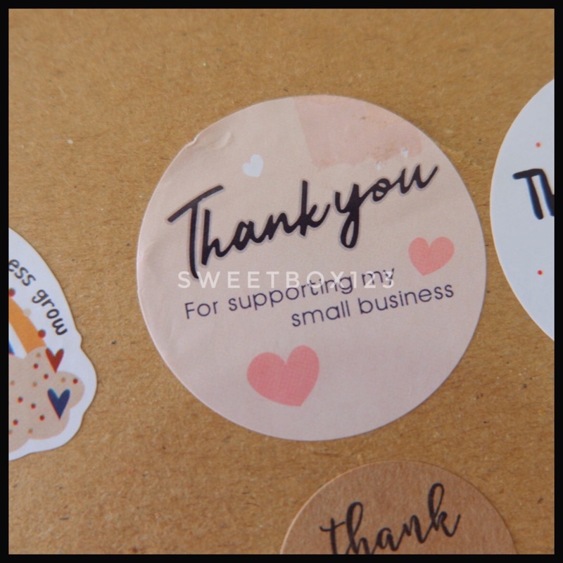 Nhãn Dán Cuộn Sticker 500 Tem Thank You - Nhãn Dán Cám Ơn Khách Hàng Kraft Và Các Mẫu Màu Sắc Dễ Thương