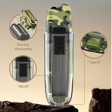 Máy Cạo Râu Kemei KM-TX7 Chống Thấm Nước Sạc USB Kèm 1 Dao Cạo Râu Cho Nam