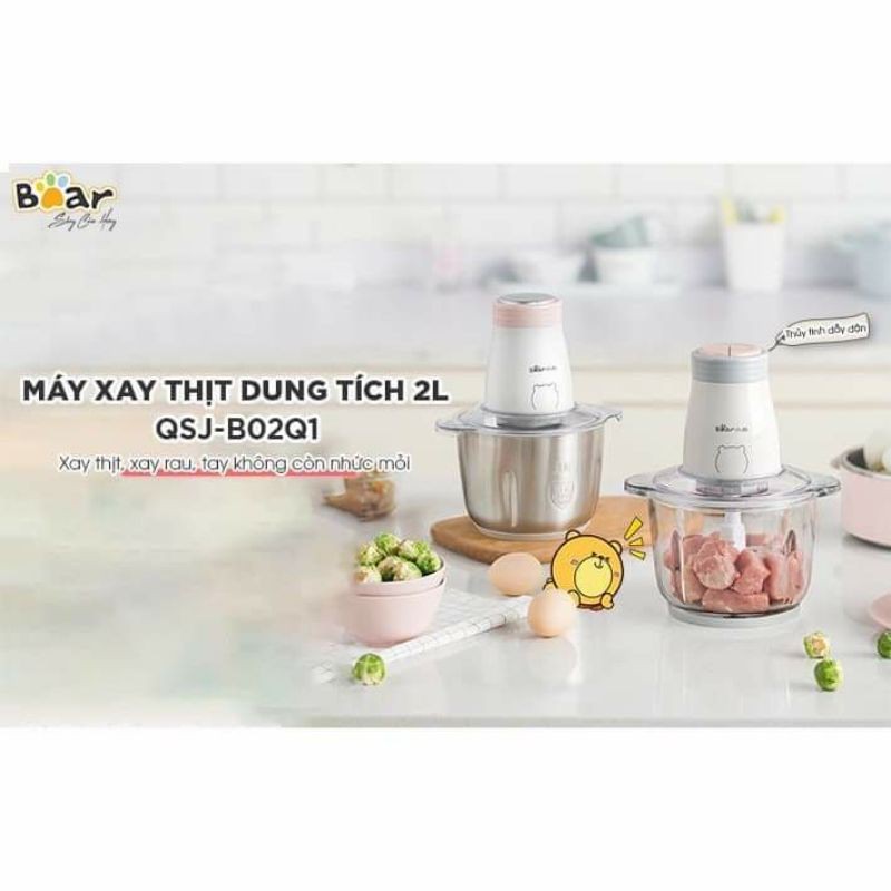 [ LOẠI 2L BẢO HÀNH 12 THÁNG] Máy xay thịt , xay thực phẩm, xay rau củ quả Bear chính hãng