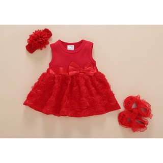 Set váy công chúa hoa hồng cho bé gái