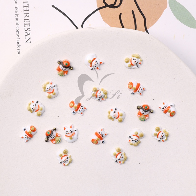 Set 30 viên charm mèo thần tài tết 2022 trang trí móng, chuyên dùng làm nail