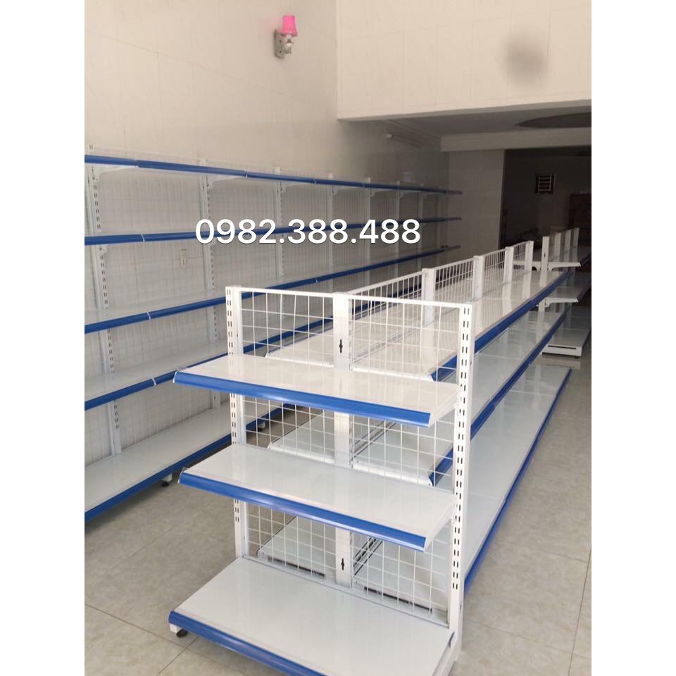 Kệ bày hàng 2 mặt ( Cao 1m2 x Dài 2m8 x Rộng 76cm )
