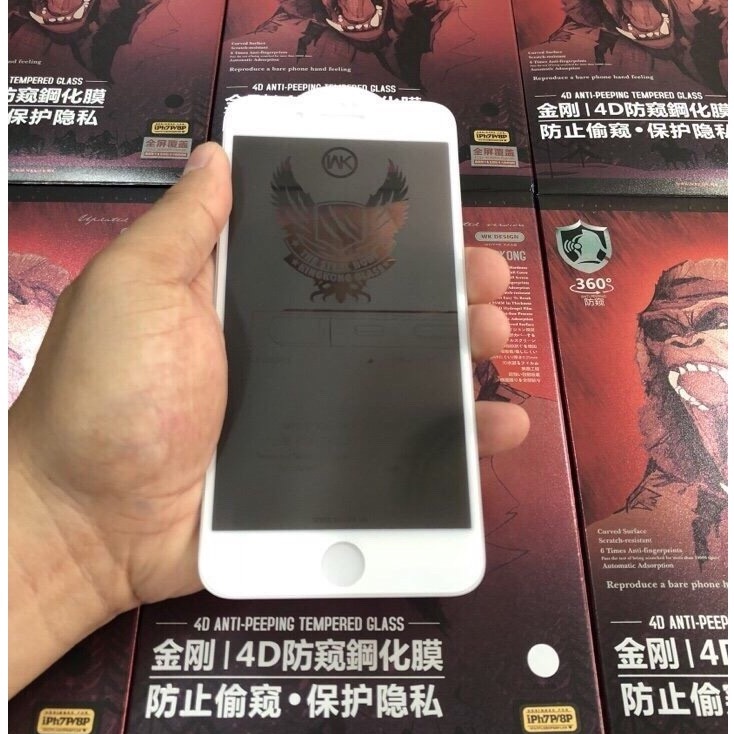 Kính cường lực chống nhìn trộm full màn KingKong cho iphone 7plus/8plus/x/xs/xr/xsmax/11/11promax