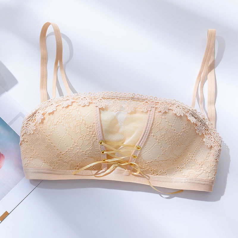 Áo lót ren không dây lót su bàn tay mút vừa nâng ngực định hình chống tụt (MS-10)