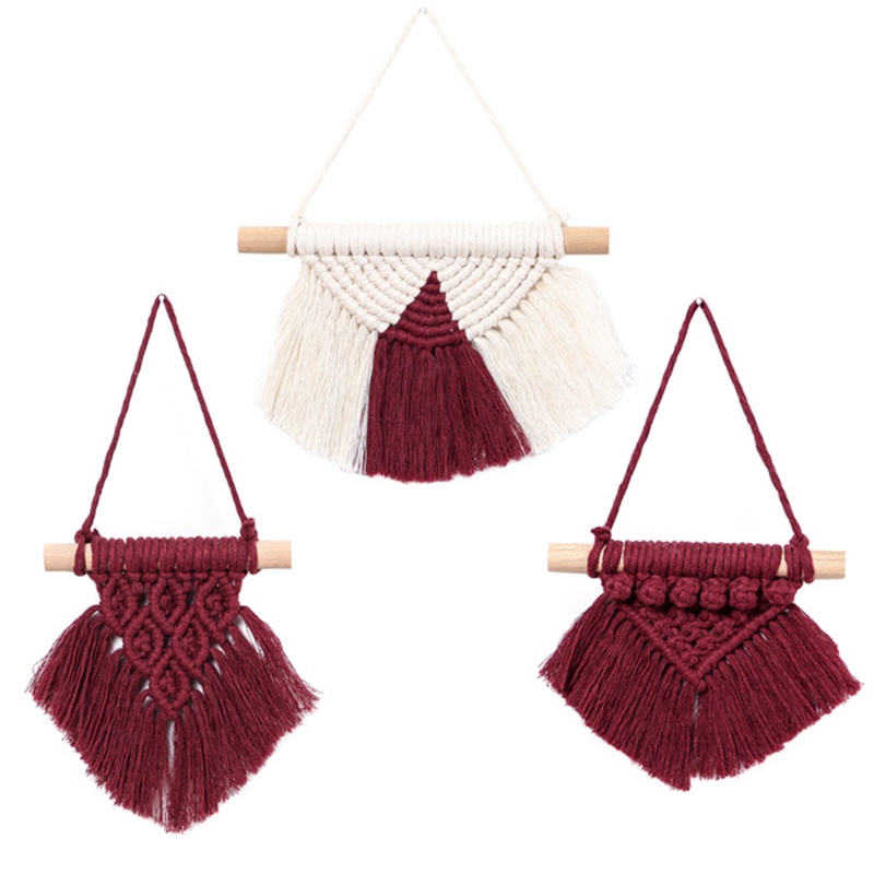 Set 3 Dây Tua Rua Mini Treo Tường Trang Trí Phong Cách Boho