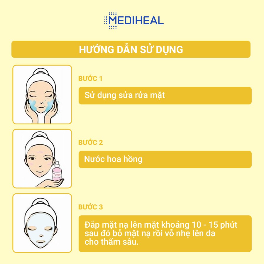 [Nhập mã COSMH22 giảm 8%] Mặt Nạ Làm Trắng Da, Mờ Thâm Nám Mediheal Vita Toning Essence Mask 20ml [K111]